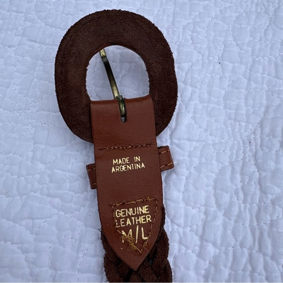 Vintage Brown Braided Leather Belt | Made in Argentina | M/L - Picture 6 of 6